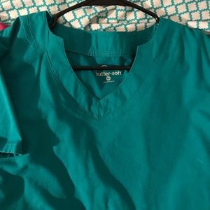 Teal Buttersoft scrub top